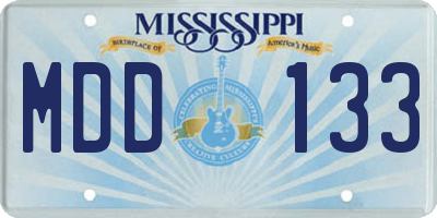 MS license plate MDD133