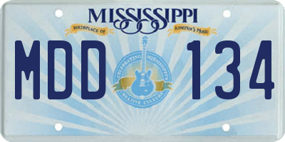 MS license plate MDD134