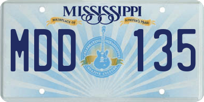 MS license plate MDD135