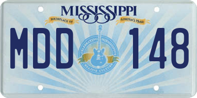 MS license plate MDD148