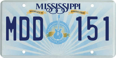 MS license plate MDD151