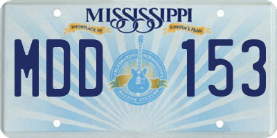 MS license plate MDD153