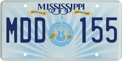 MS license plate MDD155