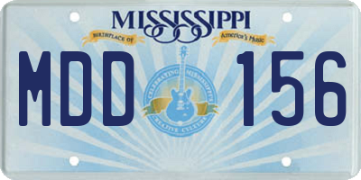 MS license plate MDD156