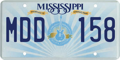 MS license plate MDD158