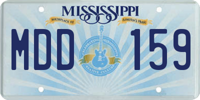MS license plate MDD159