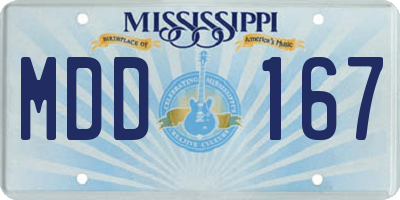 MS license plate MDD167