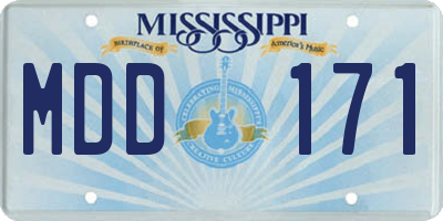 MS license plate MDD171