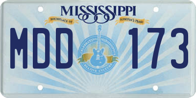 MS license plate MDD173