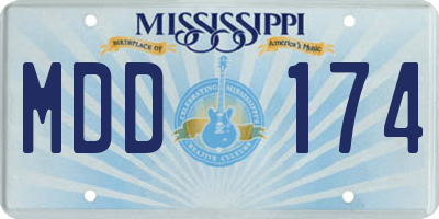 MS license plate MDD174
