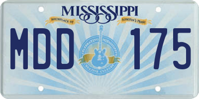 MS license plate MDD175