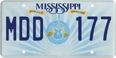 MS license plate MDD177