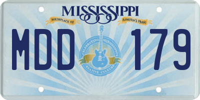 MS license plate MDD179