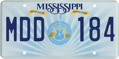 MS license plate MDD184