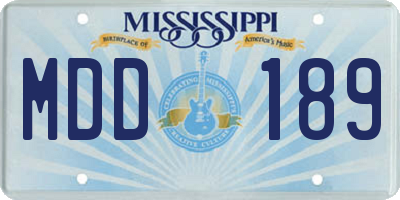 MS license plate MDD189