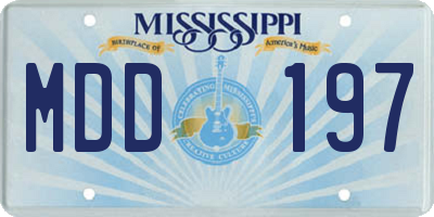 MS license plate MDD197