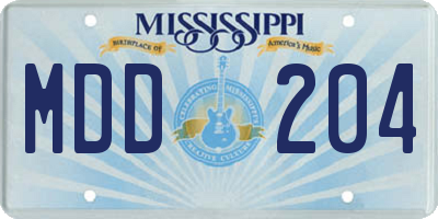 MS license plate MDD204