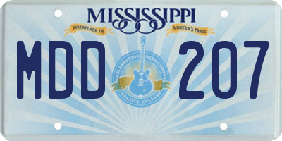 MS license plate MDD207