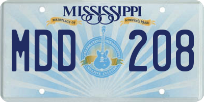 MS license plate MDD208