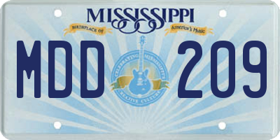MS license plate MDD209