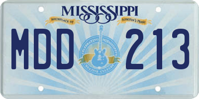 MS license plate MDD213