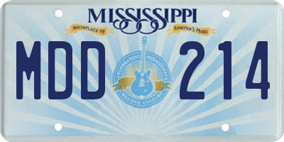MS license plate MDD214