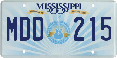 MS license plate MDD215