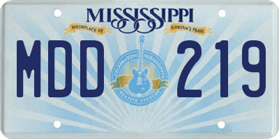 MS license plate MDD219