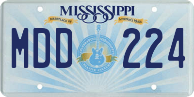 MS license plate MDD224