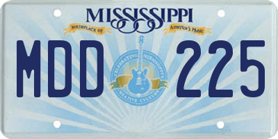 MS license plate MDD225