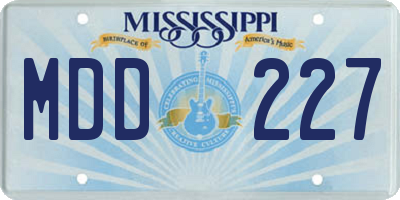 MS license plate MDD227