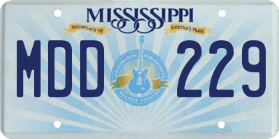 MS license plate MDD229