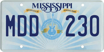 MS license plate MDD230