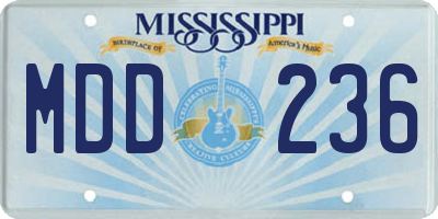 MS license plate MDD236