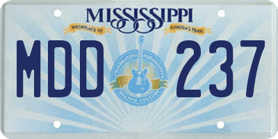 MS license plate MDD237