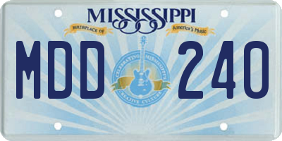 MS license plate MDD240