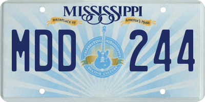 MS license plate MDD244
