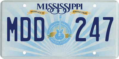 MS license plate MDD247