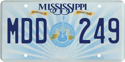 MS license plate MDD249