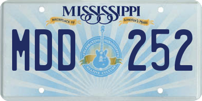 MS license plate MDD252