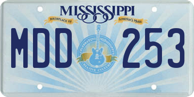 MS license plate MDD253