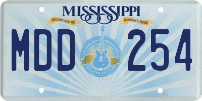 MS license plate MDD254