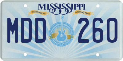 MS license plate MDD260