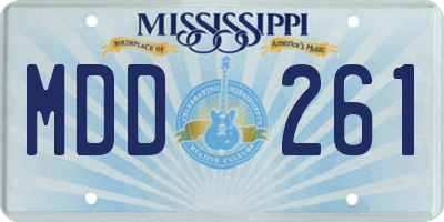 MS license plate MDD261