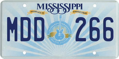 MS license plate MDD266