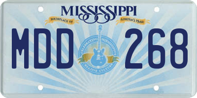 MS license plate MDD268