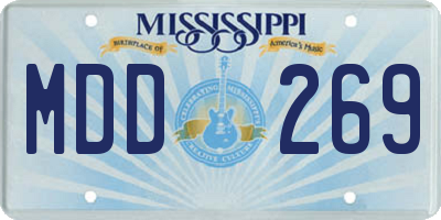 MS license plate MDD269