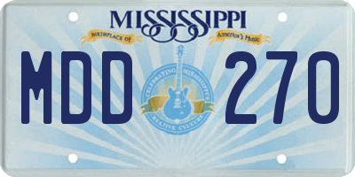 MS license plate MDD270