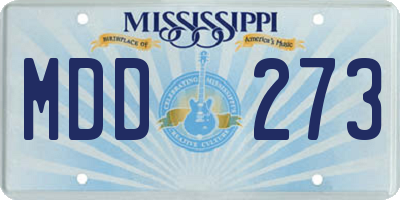 MS license plate MDD273