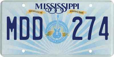 MS license plate MDD274